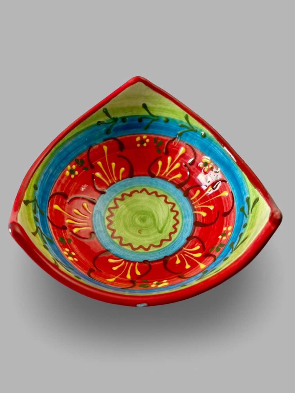 El Avion Spanish Ceramic 3 Picos Handcrafted Colorful AndalusianTapas Bowl